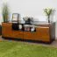 TV-Unterschrank teilmassiv Farbe: Walnuss / Schwarz 42x122x51 cm