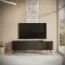 TV-Möbel / TV-Unterschrank mit modernen Design Sloughia 13, Farbe: Schwarz, zwei Kippfächer, Maße: 51 x 163 x 38cm, ABS-Kantenschutz