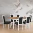 Großer Esszimmer tisch GUNA in Eiche/Weiß, Abmessung 90 x 160/200 cm (B x T), Tischplattenhöhe von 48 mm, Tischplatte furniert, stabile Holzfüße