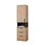 Eckkleiderschrank - Set E Fafe | 2-teilig | Farbe: Eiche Artisan / Schwarz | genügend Stauraum | Soft-Close-Funktion | Eckkleiderschrank | 1 offenes Fach