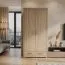 Drehtürenschrank / Kleiderschrank Lorengau 34, Farbe: Sonoma Eiche - Abmessungen: 202 x 100 x 58 cm (H x B x T)