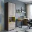 Schrank Kerema 01, Farbe: Nuss / Ulme / Gelb - Abmessungen: 190 x 50 x 41 cm (H x B x T)