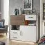 Kommode Bulolo 12, Farbe: Weiß / Nuss - Abmessungen: 93 x 100 x 44 cm (H x B x T)