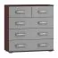 Kommode Tabubil 03, Farbe: Wenge / Grau - Abmessungen: 92 x 90 x 41 cm (H x B x T)