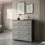 Kommode Tabubil 03, Farbe: Wenge / Grau - Abmessungen: 92 x 90 x 41 cm (H x B x T)