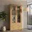 Vitrine Vanimo 22, Farbe: Eiche - Abmessungen: 202 x 100 x 42 cm (H x B x T)
