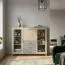 Vitrine Ciomas 02, Farbe: Sonoma Eiche / Grau - Abmessungen: 104 x 135 x 40 cm (H x B x T)