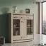 Vitrine Kundiawa 09, Farbe: Sonoma Eiche hell / Sonoma Eiche dunkel - Abmessungen: 140 x 120 x 40 cm (H x B x T)