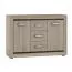 Kommode Kundiawa 04, Farbe: Sonoma Eiche hell / Sonoma Eiche dunkel - Abmessungen: 86 x 120 x 40 cm (H x B x T)