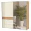 Schlafzimmer - Set F Gataivai, 4-teilig, Farbe: Beige Hochglanz / Walnuss