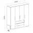 Kleiderschrank, Farbe: Weiß / Walnuss 215x210x60 cm