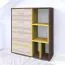 Kommode Kerema 16, Farbe: Nuss / Ulme / Gelb - Abmessungen: 120 x 100 x 41 cm (H x B x T)