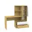 Schreibtisch mit Schrankanbau Sirte 11, Farbe: Eiche / Weiß matt - Abmessungen: 153 x 150 x 50 cm (H x B x T)