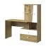 Schreibtisch mit Schrankanbau Sirte 11, Farbe: Eiche / Weiß matt - Abmessungen: 153 x 150 x 50 cm (H x B x T)