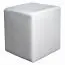 Würfelförmiger Hocker, schlichter Pouf Bassila 04 in Weiß, 40 x 36 x 36 cm, quadratisch, bequem