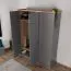 Drehtürenschrank / Kleiderschrank Lotofaga 15, Farbe: Grau / Walnuss - 227 x 181 x 59 cm (H x B x T)