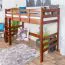Hochbett 90 x 200 cm, "Easy Premium Line" K22/n, Buche Massivholz Dunkelbraun, teilbar