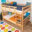 Etagenbett / Stockbett 120 x 190 cm für Kinder "Easy Premium Line" K24/n, Kopf- und Fußteil gerade, Buche Massivholz Natur lackiert, teilbar