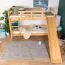Etagenbett mit Rutsche 90 x 190 cm, Buche Massivholz Natur lackiert, umbaubar in zwei Einzelbetten, "Easy Premium Line" K29/n