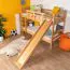 Stockbett mit Rutsche 80 x 200 cm, Buche Massivholz Natur lackiert, umbaubar in zwei Einzelbetten, "Easy Premium Line" K29/n