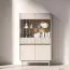 Vitrine Humboldt 03 | Maße: 92 x 40 x 156 cm | Farbe: Eiche Cremona / Kaschmir | Beine: Metall | 4 Türen | Soft-Close | ABS-Kanten