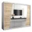 250 cm breiter Kleiderschrank mit 10 Fächern und 3 Türen | Farbe: Sonoma Eiche / Weiß Abbildung