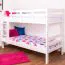 Doppelstockbett für Mädchen und Jungen 90 x 200 cm | umbaubar in zwei Einzelbetten | Massivholz: Buche | Weiß Lackiert | inkl. Rollroste Abbildung