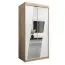 100 cm breiter Kleiderschrank mit 2 Türen | 5 Fächer | Farbe: Sonoma Eiche / Weiß Abbildung