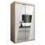 120 cm breiter Kleiderschrank mit 2 Türen | 5 Fächer | Farbe: Sonoma Eiche / Weiß Abbildung