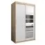 120 cm breiter Kleiderschrank mit 5 Fächern und 2 Türen | Farbe: Sonoma Eiche / Weiß Abbildung