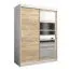 180 cm breiter Kleiderschrank mit 10 Fächern und 2 Türen | Farbe: Sonoma Eiche / Weiß Abbildung