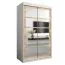 120 cm breiter Kleiderschrank mit 5 Fächern und 2 Türen | Farbe: Sonoma Eiche / Weiß Abbildung