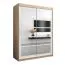 150 cm breiter Kleiderschrank mit 5 Fächern und 2 Türen | Farbe: Sonoma Eiche / Weiß Abbildung