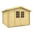 Gartenhaus 2,9 x 3,2 Meter (inkl. Dach) | Natur | Satteldach | 28 mm Blockbohlen Abbildung