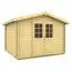Gartenhaus 3,5 x 3,2 Meter (inkl. Dach) | Natur | Satteldach | 28 mm Blockbohlen Abbildung