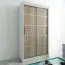 100 cm breiter Kleiderschrank mit 5 Fächern und 2 Türen | Farbe: Sonoma Eiche / Weiß Abbildung