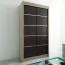 120 cm breiter Kleiderschrank mit 5 Fächern und 2 Türen | Farbe: Sonoma Eiche Abbildung