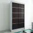 120 cm breiter Kleiderschrank mit 5 Fächern und 2 Türen | Farbe: Weiß / Schwarz Abbildung