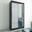 120 cm breiter Kleiderschrank mit 5 Fächern und 2 Türen | Farbe: Weiß / Schwarz Abbildung