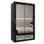 120 cm breiter Kleiderschrank mit 5 Fächern und 2 Türen | Farbe: Schwarz Abbildung