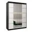 150 cm breiter Kleiderschrank mit 2 Türen | 5 Fächer | Farbe: Weiß / Schwarz Abbildung