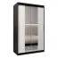 120 cm breiter Kleiderschrank mit 5 Fächern und 2 Türen | Farbe: Weiß / Schwarz Abbildung