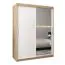 150 cm breiter Kleiderschrank mit 5 Fächern und 2 Türen | Farbe: Sonoma Eiche / Weiß Abbildung