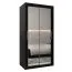100 cm breiter Kleiderschrank mit 5 Fächern und 2 Türen | Farbe: Schwarz Abbildung