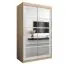 120 cm breiter Kleiderschrank mit 5 Fächern und 2 Türen | Farbe: Sonoma Eiche / Weiß Abbildung