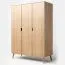 142 cm breiter Kleiderschrank mit 3 Türen | Farbe: Natur Abbildung
