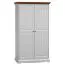 108 cm breiter Kleiderschrank mit 2 Türen | Farbe: Eiche / Weiß Abbildung
