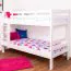 Etagenbett für Kinder 90 x 200 cm | Massivholz: Buche | Weiß Lackiert | umbaubar in 2 Einzelbetten | inkl. Rollroste Abbildung