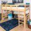Hochbett für Jugendliche 160 x 190 cm | Massivholz: Buche | Natur Lackiert | umbaubar in Einzelbett | Premium-Qualität | inkl. Rollrost Abbildung