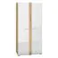 92 cm breiter Kleiderschrank mit 2 Türen | Farbe: Eiche / Weiß Abbildung